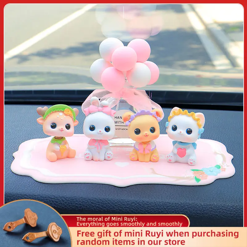 

Resin Cartoon Cute Animal Car Ornament Micro Landscape Bonsai Decoration Desktop Creative Trinket Home Accessories Figurines