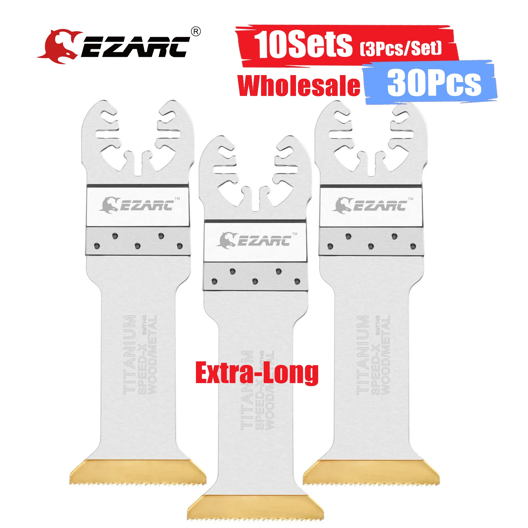 EZARC 10Sets(3pcs/Set) Titanium Oscillating Blades Multitool Oscillating Saw Blades Tools Accessories for Wood and Metal Cutting