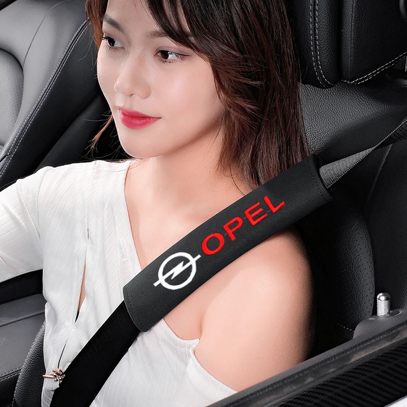 

2 Pcs/set Car Safety Seat Belt Cover Cushion Cotton Pads For Opel Astra H G J Insignia Mokka Zafira Corsa Vectra C D Styling