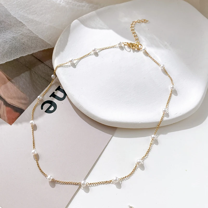 

Fashion Pearl Pendant Choker Necklace Women's Wedding Party Clavicle Chain Accessories Gifts For The New Year Jewellery