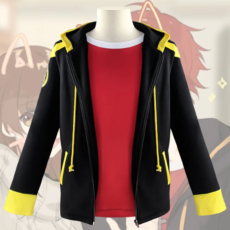 Фото Костюм для косплея Mystic Messenger 707, костюм для аниме-игр MM, пальто с капюшоном, футболка, униформа, костюм для Хэллоуина, мужской и женский костюм для ролевых игр №1
