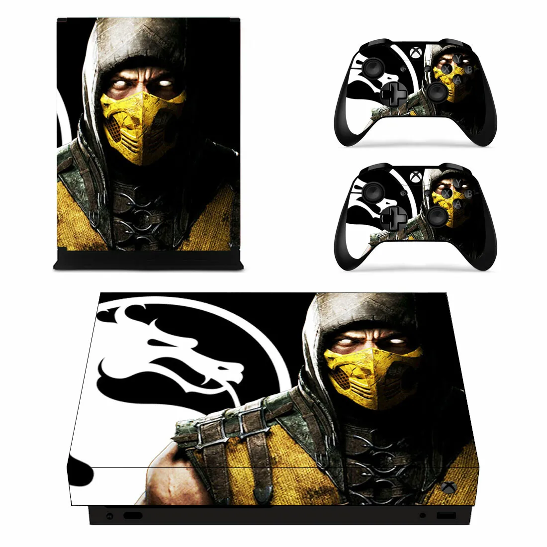 Фото Наклейка Mortal Kombat Skin, наклейка для консоли Xbox One X и 2 геймпада №3