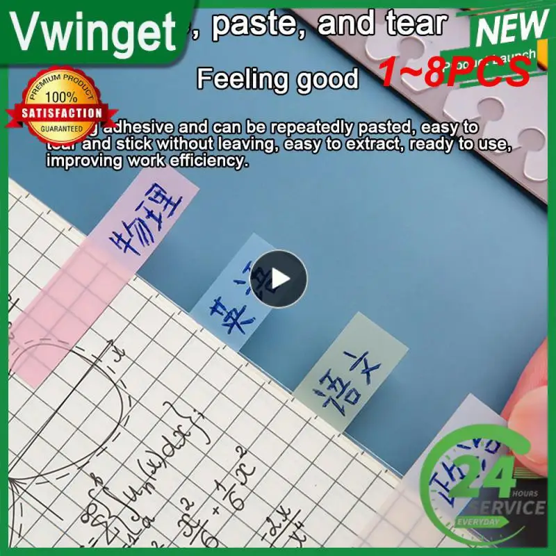 

1~8PCS New Morandi Self Adhesive Memo Pad Sticky Notes Bookmark Point It Marker Memo Sticker Paper with Ruler for Office School