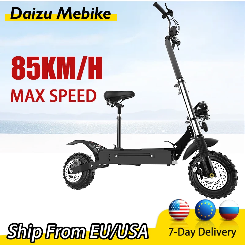 

High Speed 85 km/h Electric Scooter 60V 5600W Powerful with Seat Dual Motor E scooter 100km Mileage Remote Key EU US Stock