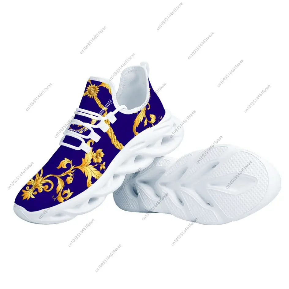 WHEREISART новые женские кроссовки золотые цветочные дизайны на шнуровке для пар