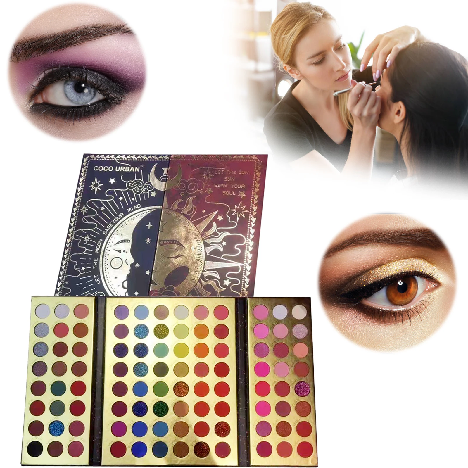 

96 Colors Folding Magic Book Eyeshadow Palette Eye Makeup Palette Highly Pigmented Glitter Matte Shimmer Metallic Long Lasting