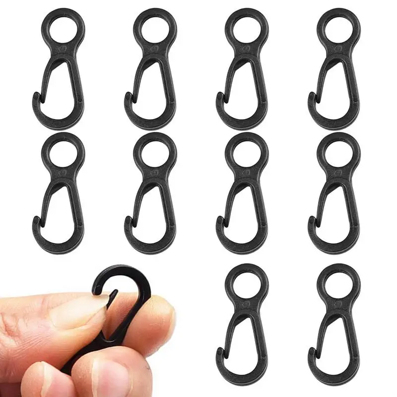

Carabiner Clip And Hook Camping Tent Hook Canopy Windproof Hook 10pcs Elastic Rope End Buckle For Fishing Hiking Traveling