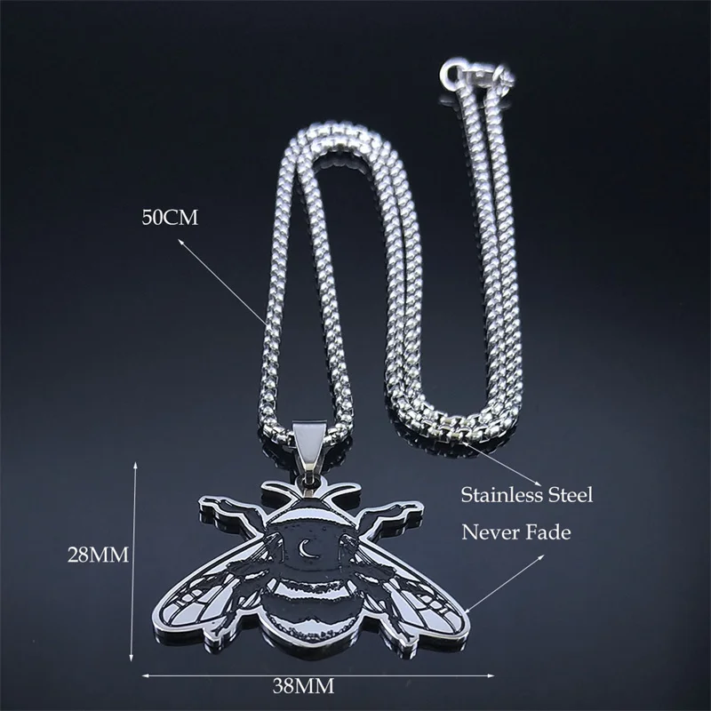 2023 Викка Би Лун Готическая подвеска на цепочке из нержавеющей стали для женщин и мужчин серебристого цвета панк-украшение подарок N3352S0