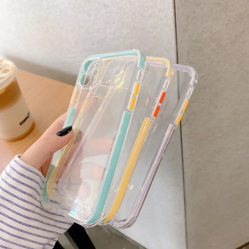 

Candy Color Phone Case For Iphone 11 12 13 Pro Max 12 Mini X XR XS Max Cover 7 8 6 6S Plus SE 2020 2022 3 Transparent Soft Cover