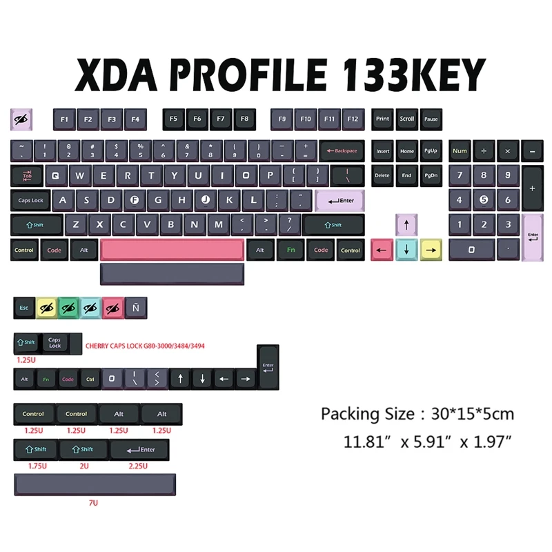 133 клавиши PBT стильные колпачки для механических клавиатур профиль XDA