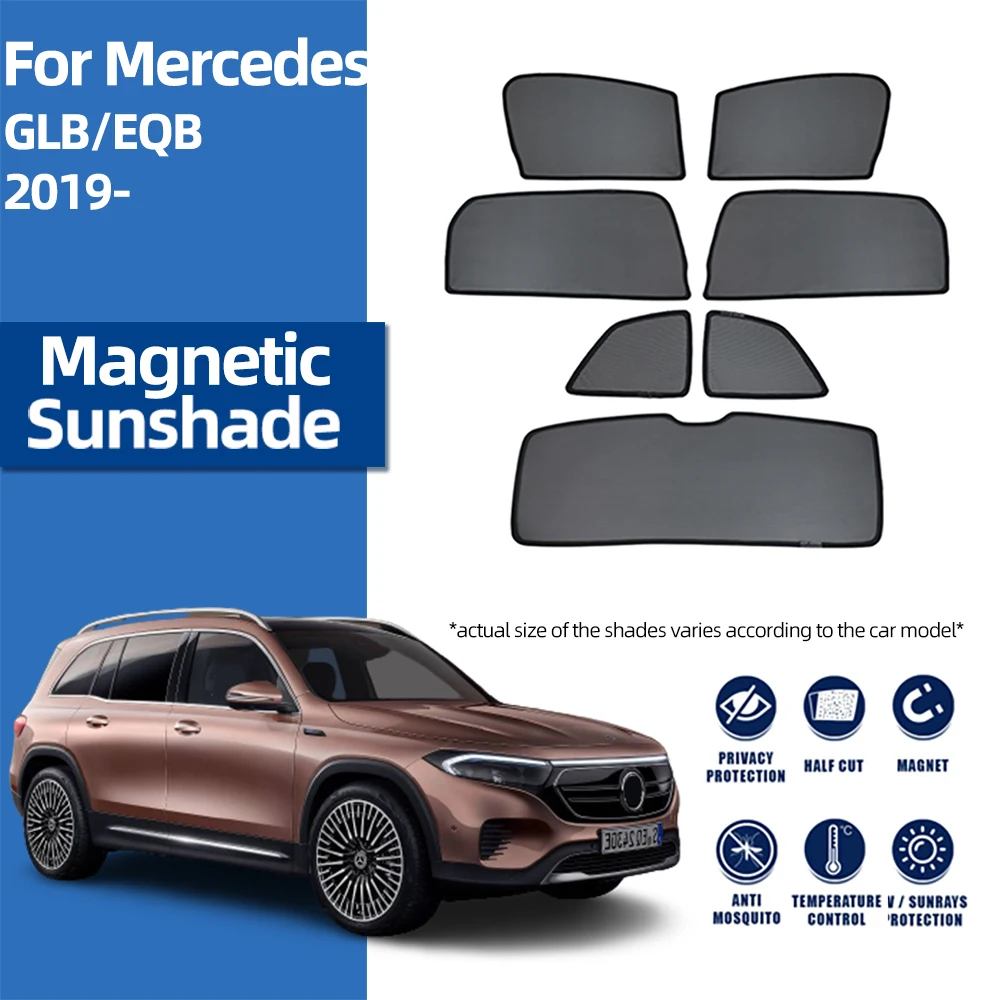 

For Mercedes Benz GLB EQB 2019-2023 Magnetic Car Sunshade Visor Front Windshield Curtain Rear Side Baby Window Sun Shade Shield