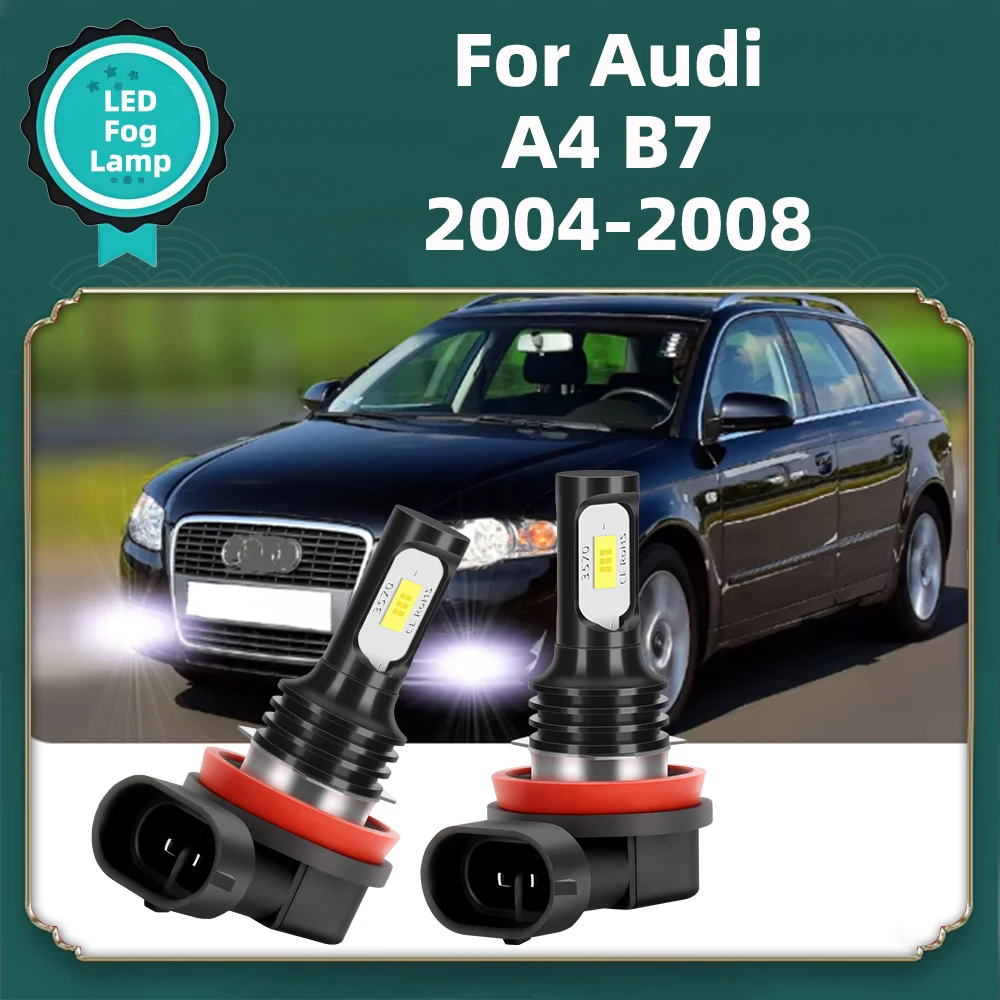 Фото 2 шт. светодиодные противотуманные фары Canbus 6000K для Audi A4 B7 2004 2005 2006 2007 2008 светодиодные передние противотуманные фары 12 В автоаксессуары №1