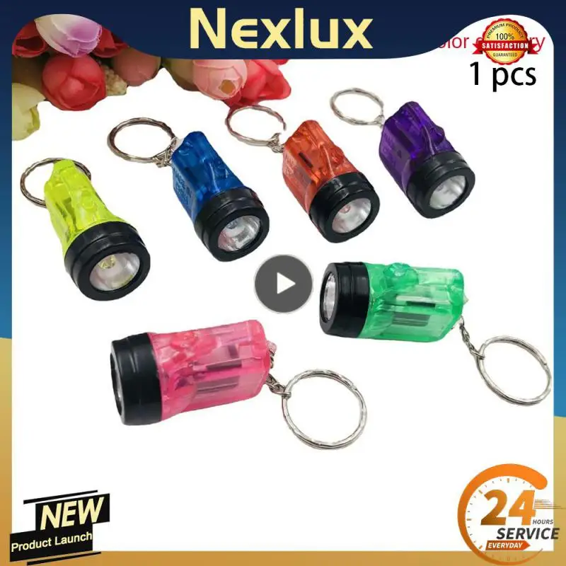 

Solid Creativity Illumination Simple Key Chain Household Flashlight Multi-color Lighting Small Gift Practical Convenient Durable