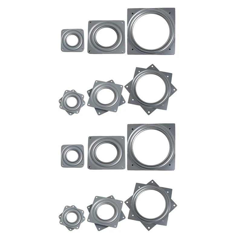 

2X Lazy Susan Ball Bearing Metal Swivel Plate - 72 X 72 X 9 Mm & 155 X 155 X 9 Mm