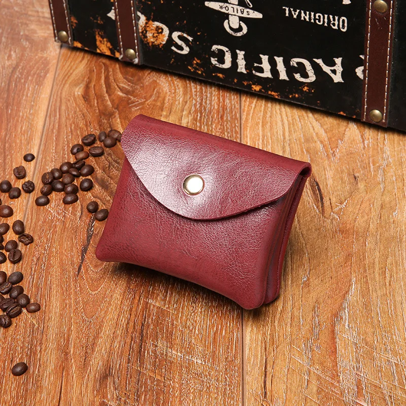 Men's Wallet Women's Small Pocket Genuine Leather Wallet Multifunctional Double Layer Vintage Coin Purse Change Storage Wallets