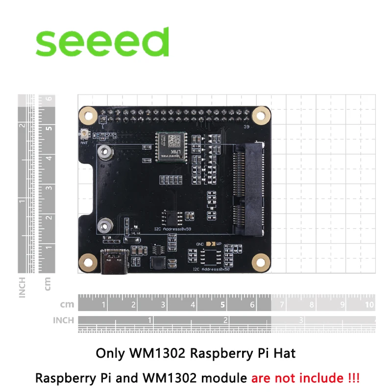 Шляпа Seeed WM1302 Raspberry Pi для подключения модуля WM1302 LoRaWAN, формирователя мини-PCIe, концентратора LoRa Semtech SX1302 (art.: 3920d43c318d6) - 3920d43c318d6