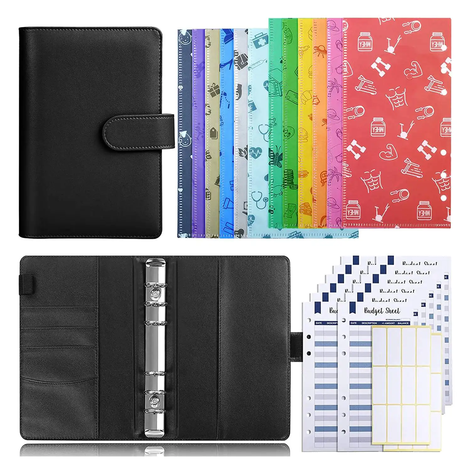 

Cash Envelopes Budget Binder with A6 Binder and Budget Money Envelopes Budget Sheets,Money Organizer for