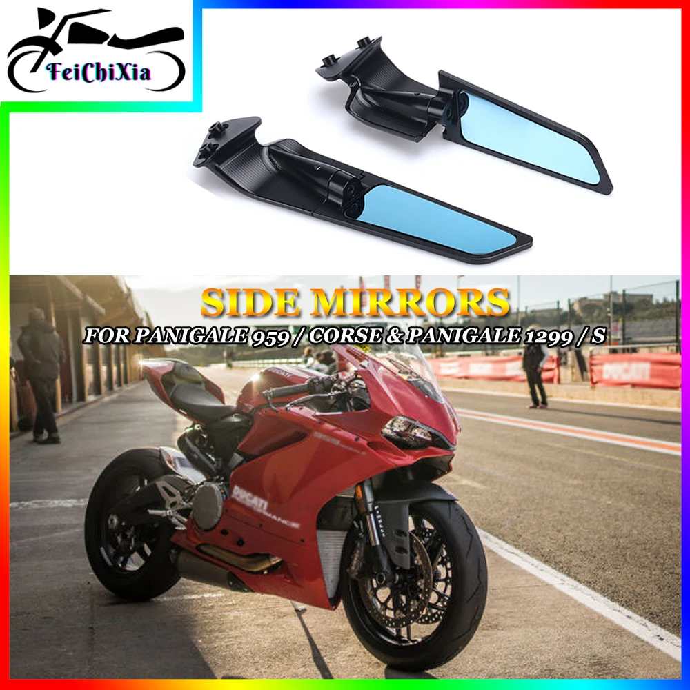 

For DUCATI PANIGALE 1299 S 2015-2018 Panigale 959 Corse 2016-2019 Motorcycle Adjustable Wind Wing Mirror Spoiler Rearview