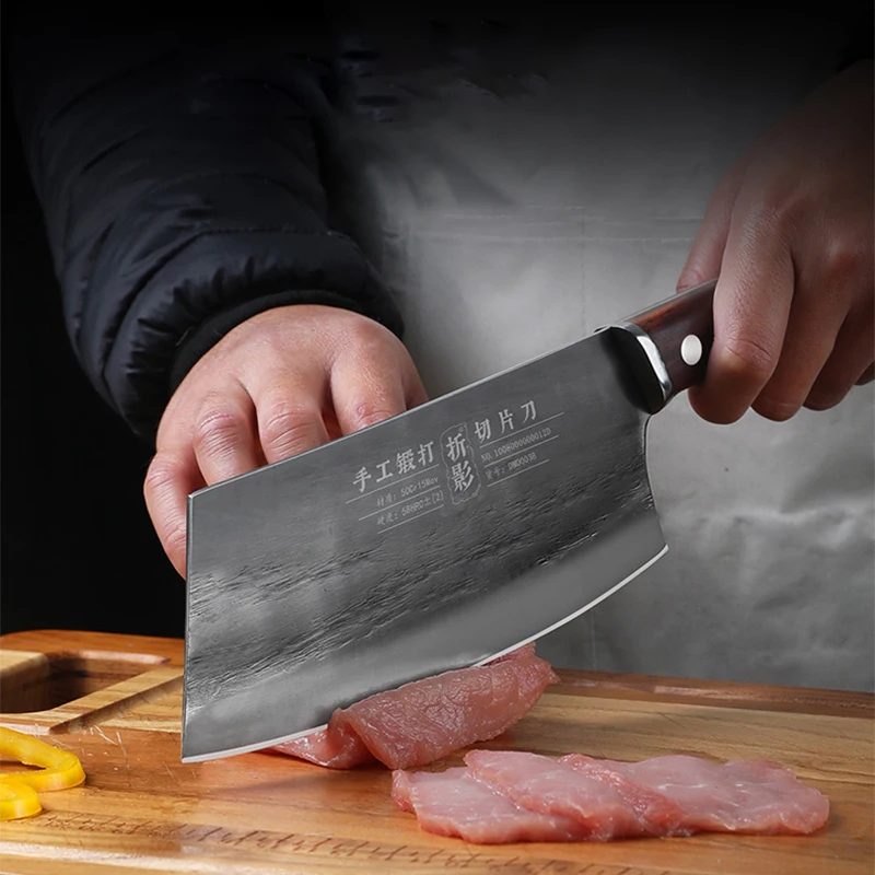 

7.5 Inch Slicing Knife Sharp Chef Cleaver Butcher Longquan Kitchen Knives Cooking Tools Handmade Forged China Messer Wood Handle