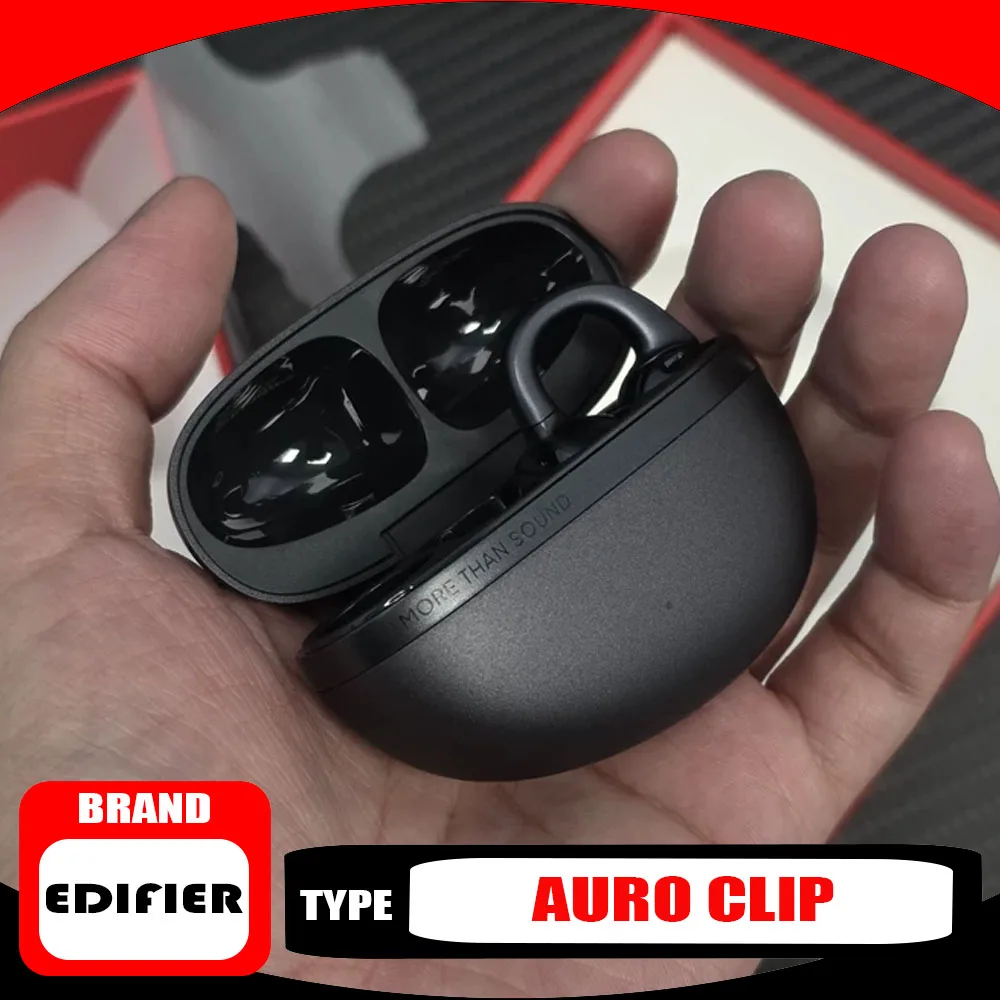 Фото Беспроводные Bluetooth-наушники Edifier Auro Clip AI для спорта и бега, с защитой от пота, легкие, с креплением на ухо, прочные №1