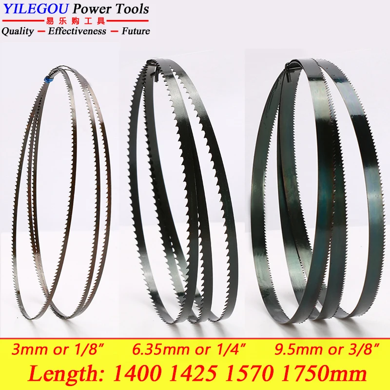Полотна ленточной пилы 1400 1425 1570 1750 мм, 2 шт. Полотна ленточной пилы 8 дюймов, 9 дюймов, 10 дюймов, для резки дерева, пластика, алюминия. 3 6,35 9,5 мм лезвие пилы