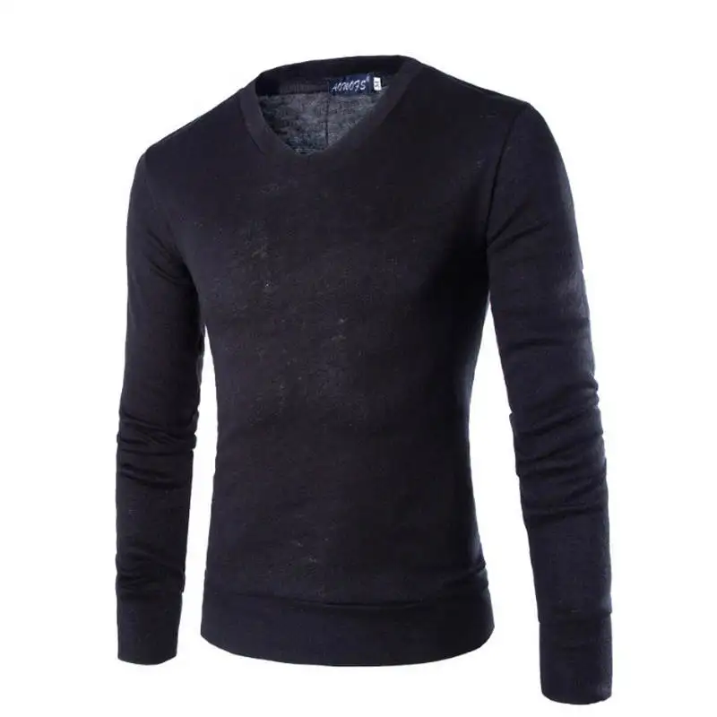 Varsanol Cotton Sweater Men Long Sleeve Pullovers Outwear Man V-Neck sweaters Tops Loose Solid Fit Knitting Clothing 7Colors New