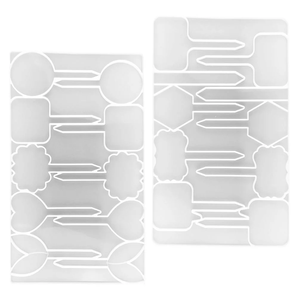 

2 Pcs Tags Stencils Flower Signs DIY Mold Label Love Making Silica Gel Garden Craft Accessories