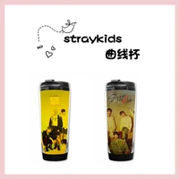 kpop stray kids new album cl%c3%a9 2 yellow wood felix same style cup personalized curve cup anti smash cup gift i n fan collection