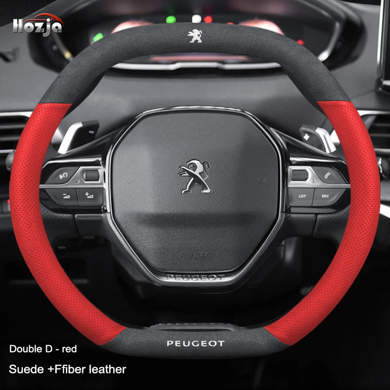 

Plush leather Car Steering Wheel Cover for Peugeot 3008 4008 5008 2008 508 e2008 Auto Accessories interior Coche