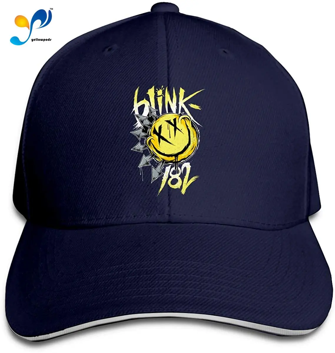 

Blink 182 Logo Hip Hop Baseball Cap Golf Trucker Baseball Cap Adjustable Peaked Sandwich Hat Black Unisex Casquette Black