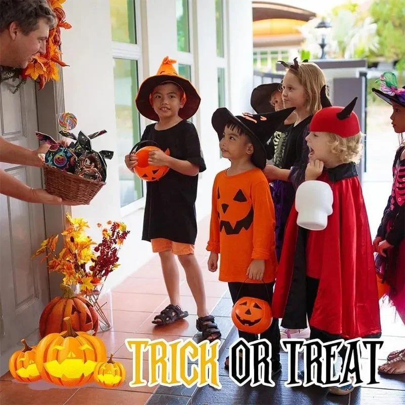 Мультяшные пакеты для конфет на Хэллоуин страшный череп кролик уши пластиковый