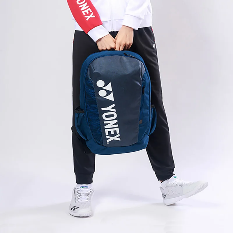 Original YONEX PU Leather Badminton Backpack For 2-3 Rackets Men Professional Tennis Shoulder Racquet Bag For Match Training