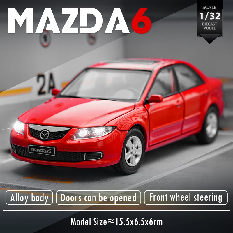 

JKM 1:32 Mazda 6 Diecasts & Toy Vehicles Metal Car Model Shock absorber Sound Light Collection Car Toys Gift