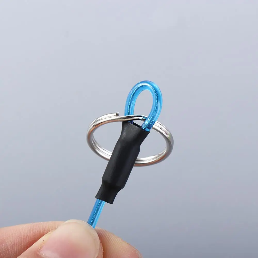 Металлический карабин с кольцом для ключей спиральный брелок стрейчевый