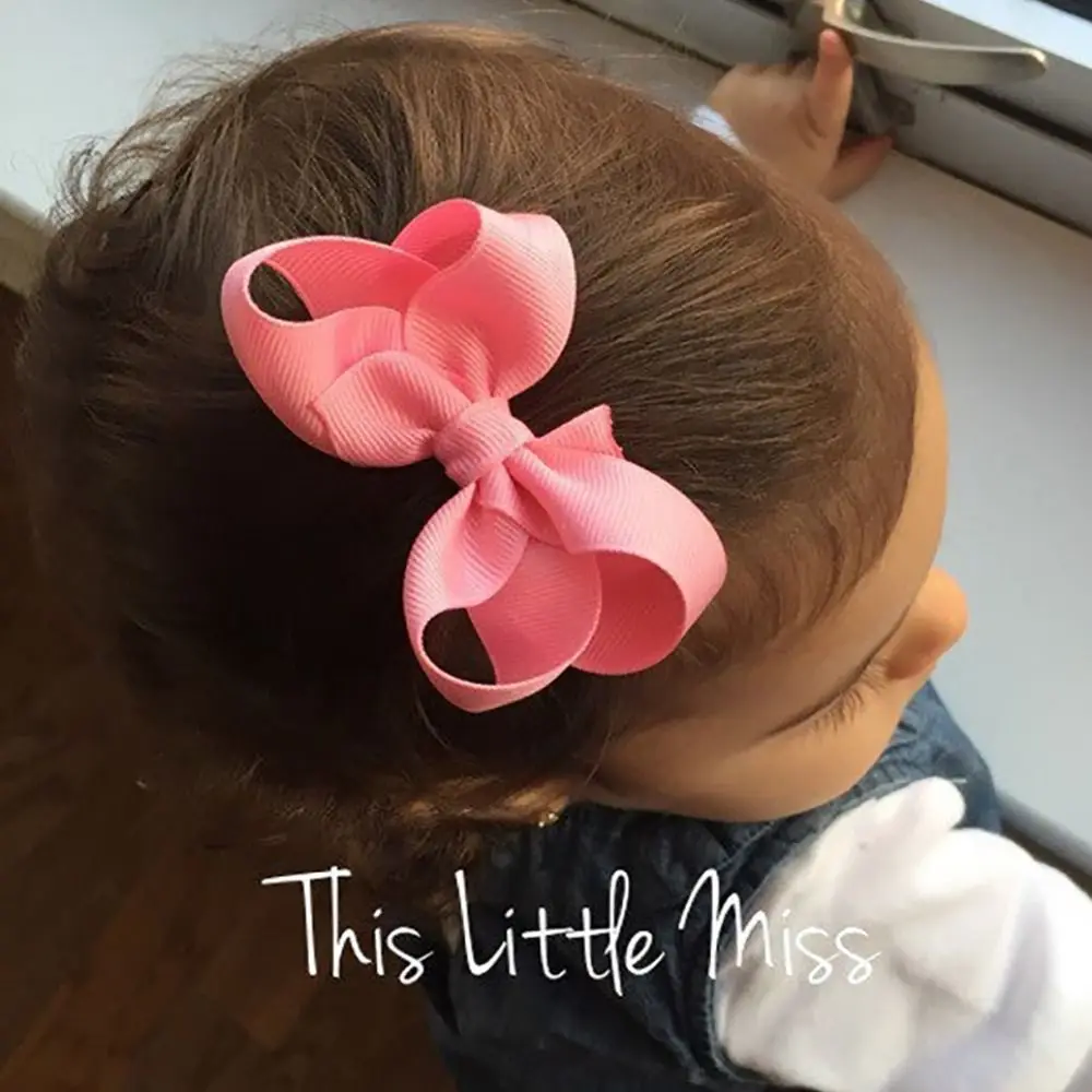 

40pcs Grosgrain Ribbon Bow Hairpins Hair Accessories 3 Inch Toddler Hairclips Candy Color Alligator Clips Infants