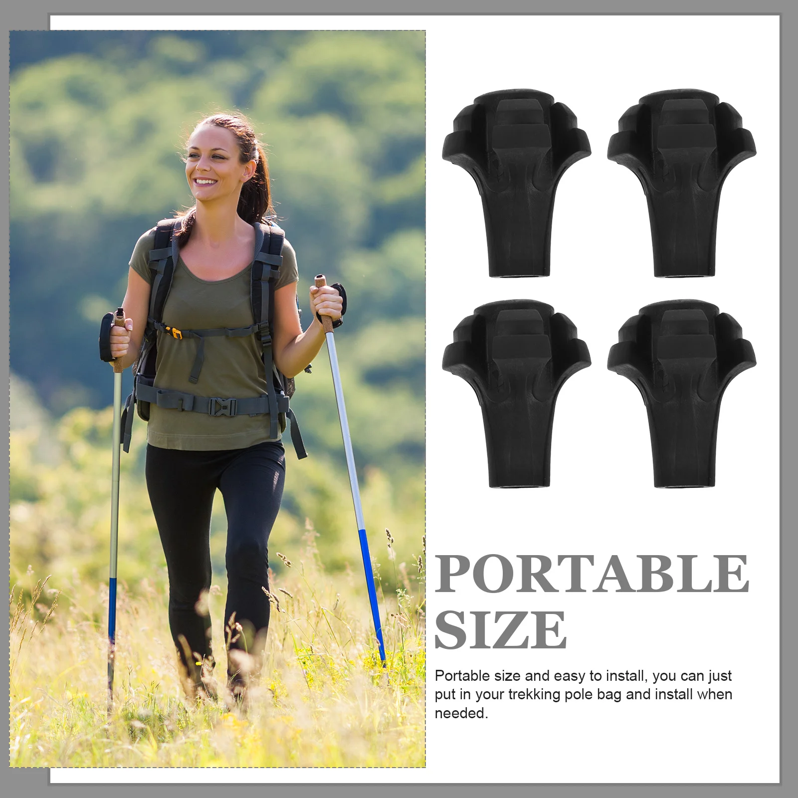 4 шт. аксессуары Alpenstock насадки для трости резиновые пальцы черные сменные