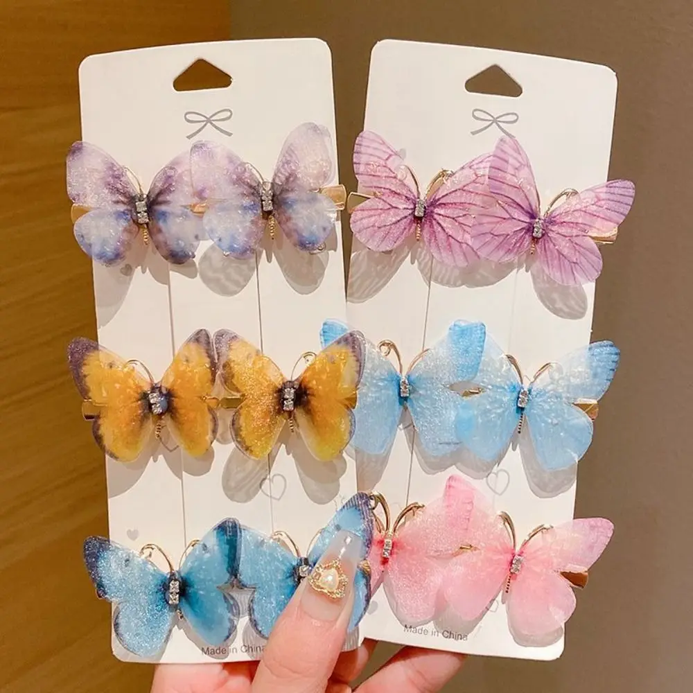 

Girls Cute Barrette Hair Accessories Hair Ornament Butterfly Hairpin Rainbow Hairpin Duckbill Clip Hair Clips