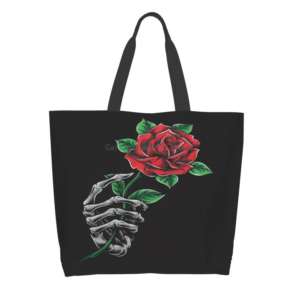 

Women Shoulder Bag Skeleton Rose Large Capacity Shopping Grocery Tote Bag For Ladies