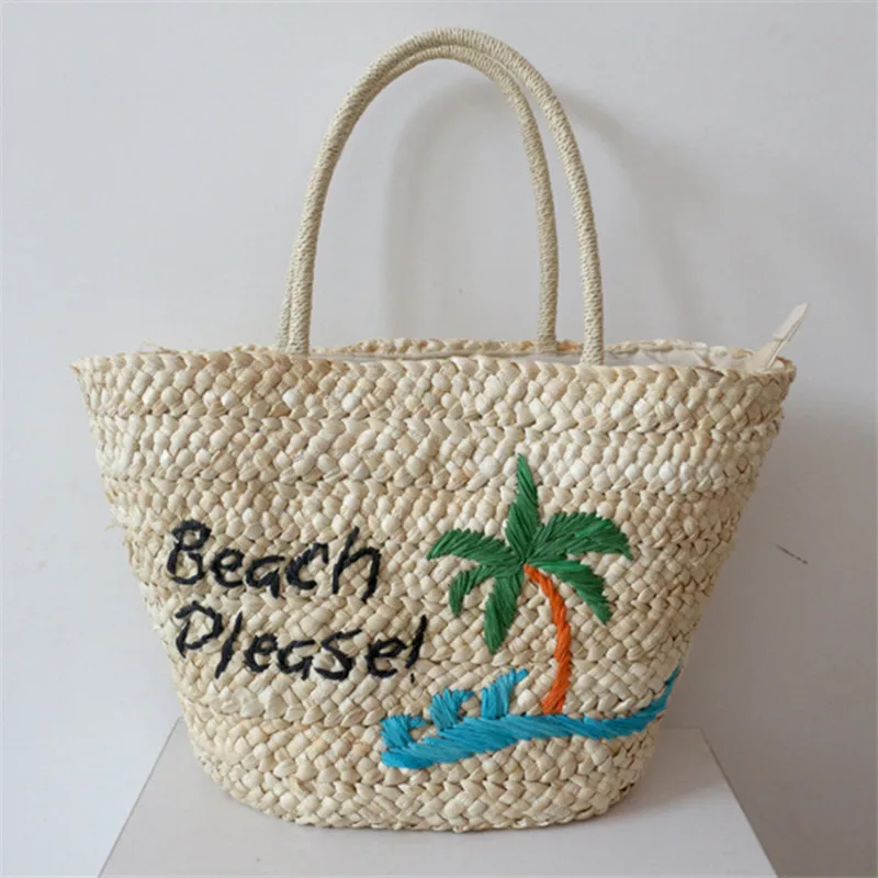 

2022 New Coconut Tree Straw Bag Handmade Woven Rattan Tote Bag for Women Summer Large Capacity Beach Bohemia Bali Handbag Female