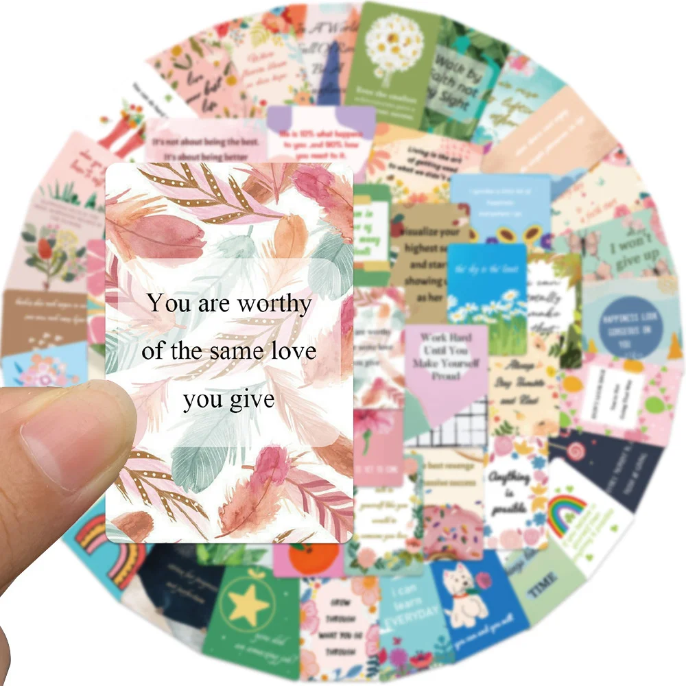 

52pcs Aesthetic Motivational English Letter Stickers For Laptop Phone Suitcase Scrapbook DIY Sticker Pack Scrapbooking Supplies