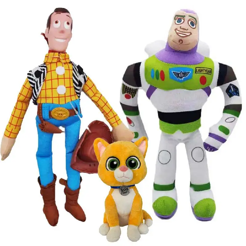 

Disney Pixar Buzz Lightyear Sox Cat Animal Stuffed Plush Toys Buzz Lightyear Woody Tracy Doll Cute Mechanical Puppy Plush Toys