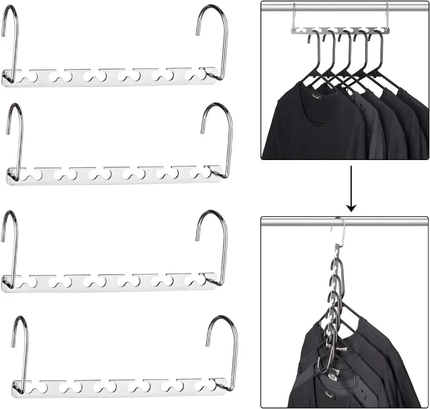 

Magic Clothes Hanger Wardrobe Organiser Hook Design Saving Clothes Hanger Holder Multiple Clothes Hangers -Slip Clips ,Socks