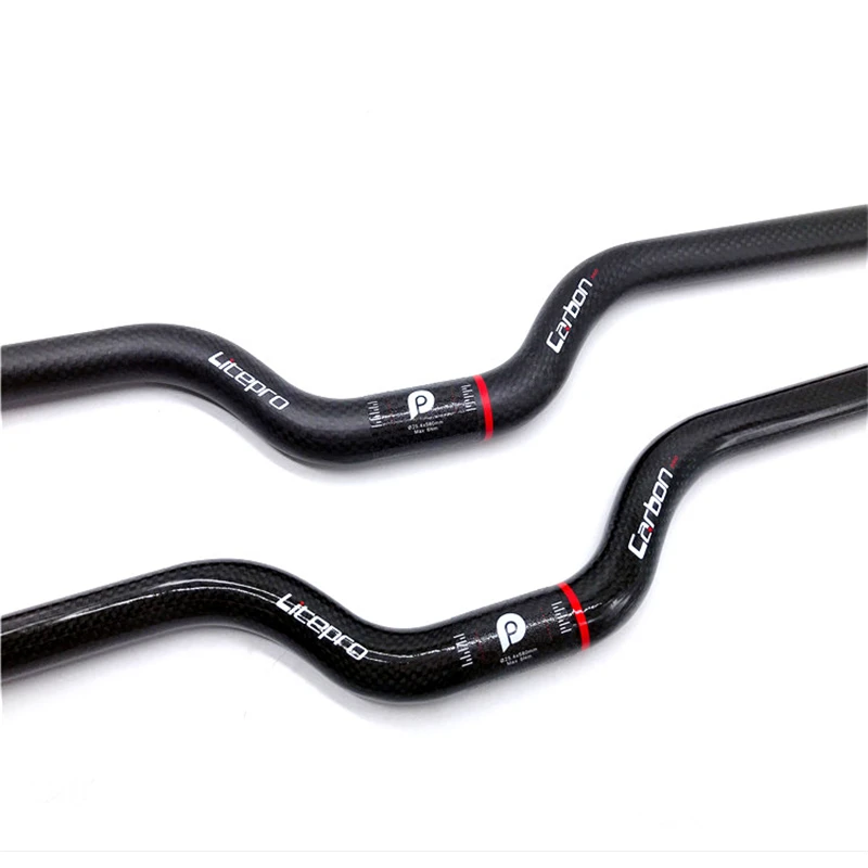 

LITEPRO Folding Bike Carbon Fiber Handlebar Bicycle Swallow/One-shaped Bar 25.4*540/580mm