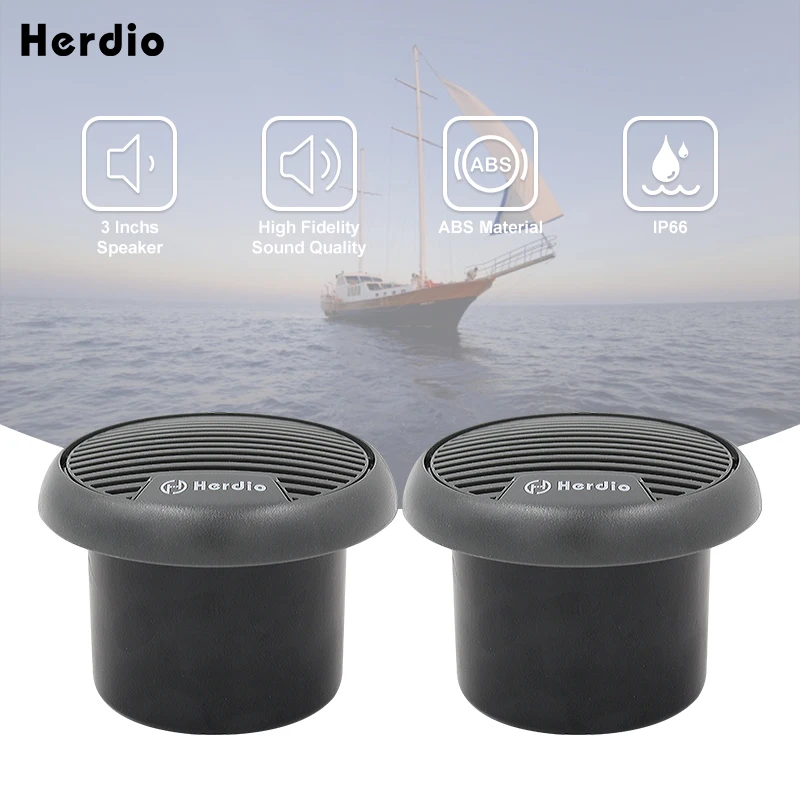 

Herdio 3Inch 140W Waterproof Marine Bluetooth Speaker Full Range Audio Stereo System Speakers For ATV UTV Yacht Golf Carts