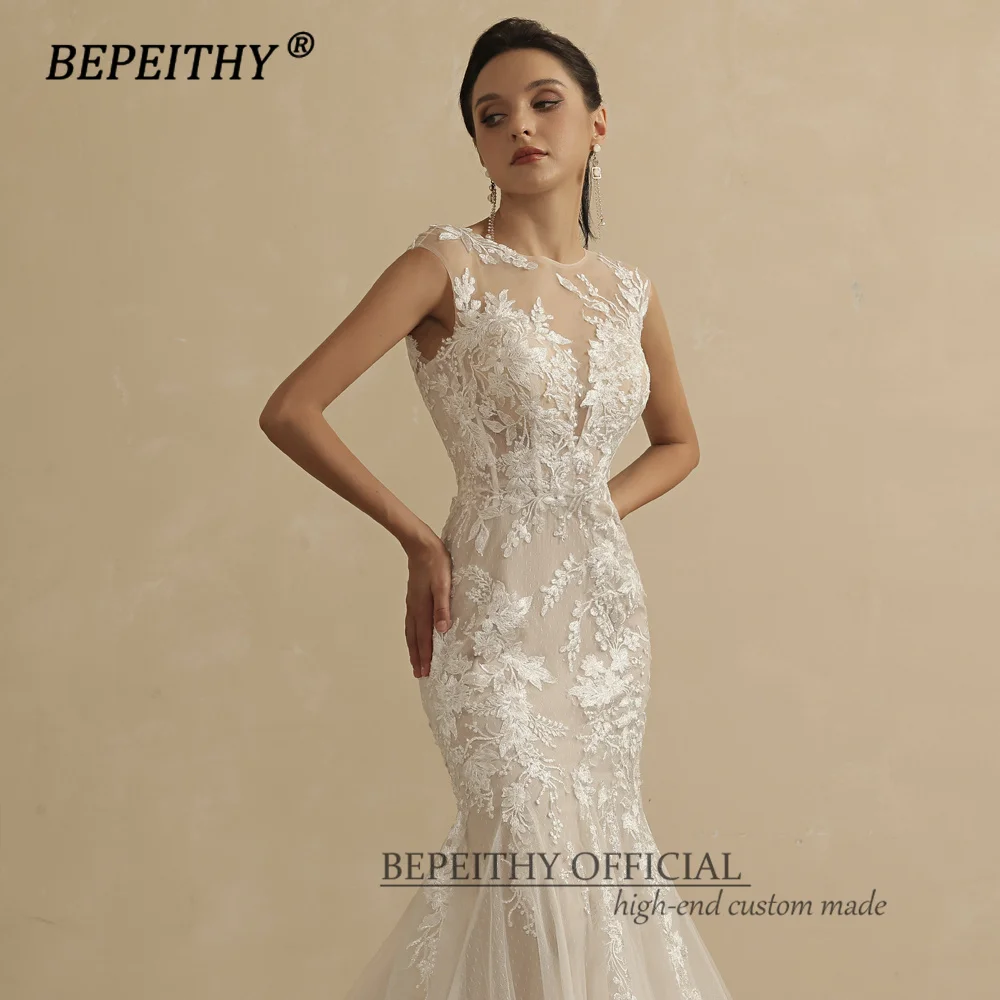 BEPEITHY Русалка Кружева Свадебные платья для невесты 2022 без рукавов корт Поезд