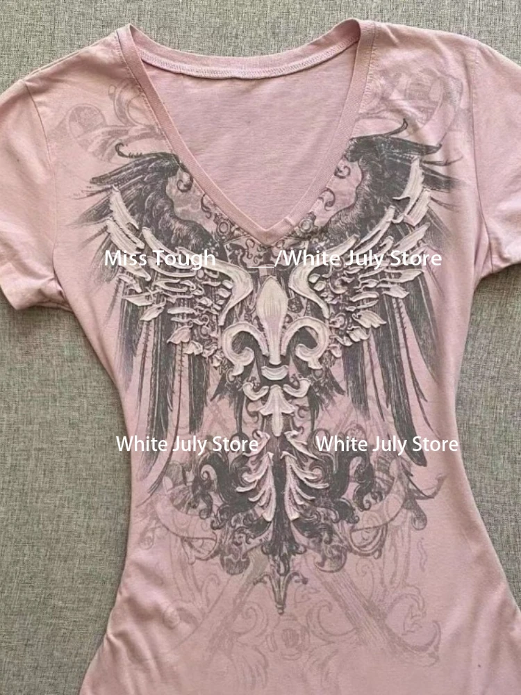 Женская летняя туника с V-образным вырезом и коротким рукавом