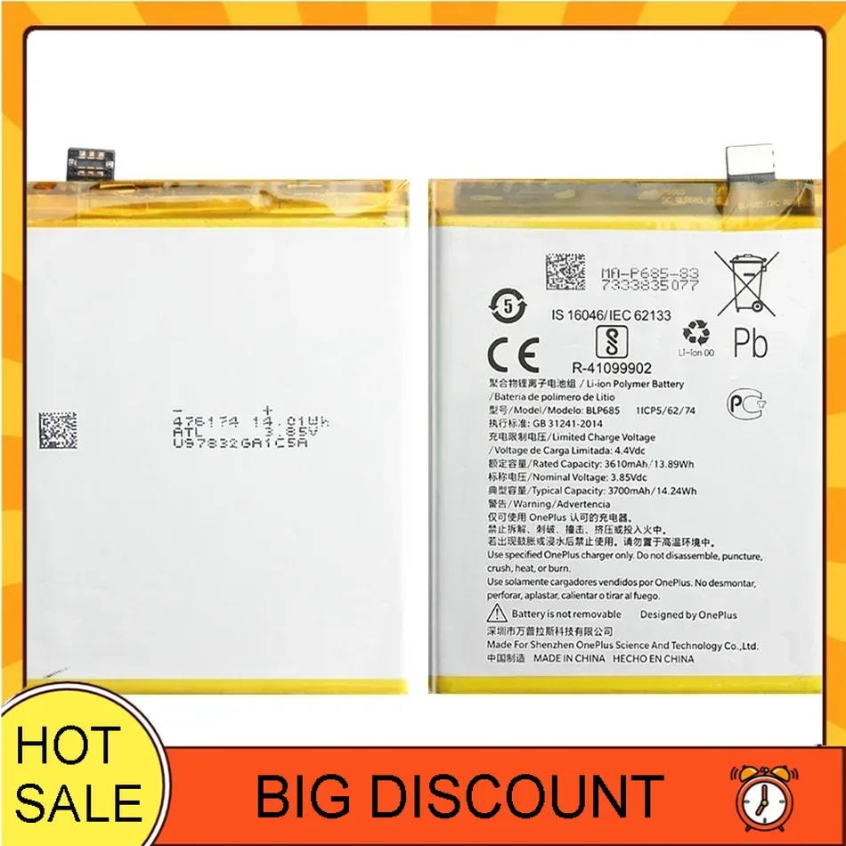 Фотоаккумулятор BLP685 для OnePlus 6T 6 3T 5 5T 7 7T Pro One Plus 1 +
