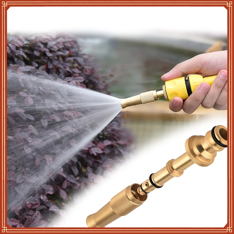 

2023NEW Nozzle Water Gun Brass High Pressure Direct Spray пистолет Quick Connector Home Hose Adjustable Pressure Garden