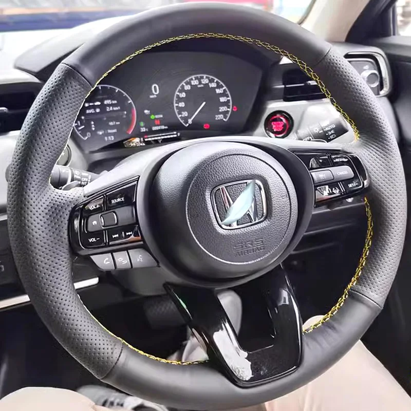 

Для Honda Vezel XRV X-RV 2023-2024 оплетка Нескользящая износостойкая искусственная кожа черный интерьер