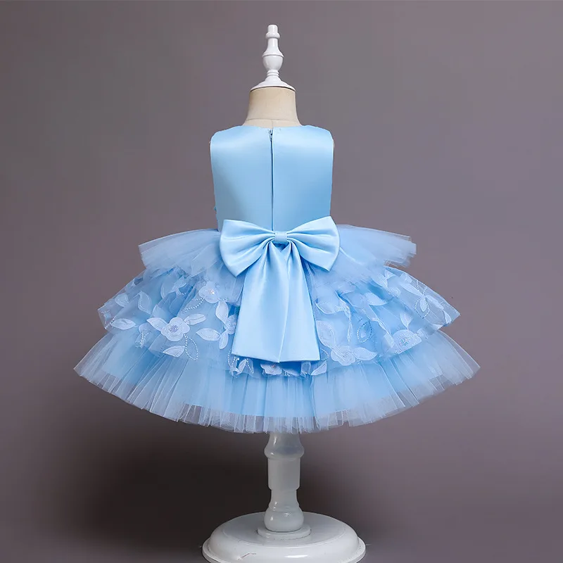 Платье принцессы без рукавов с бантом для девочек детская одежда летние